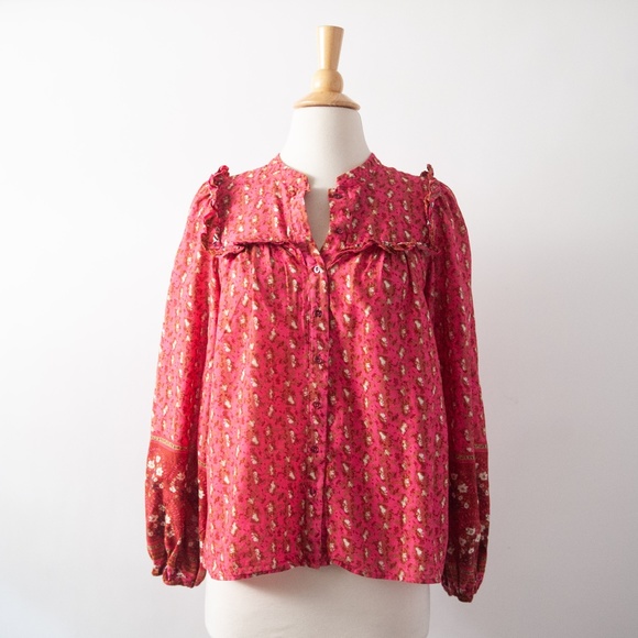 Joie Western Ruffle Button Down Top | Cowgirl - Picture 3 of 10